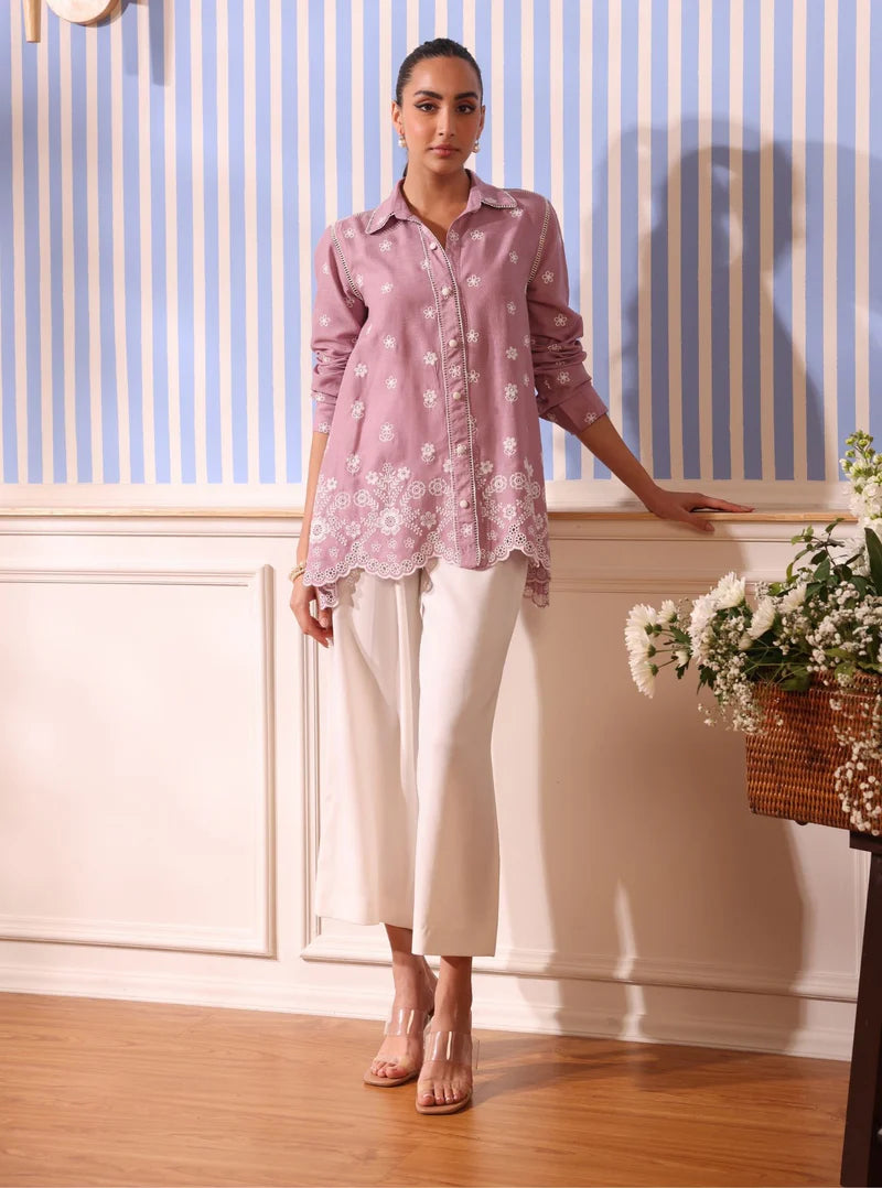 Clement Lilac Linen Shirt & Saelys Pant Set