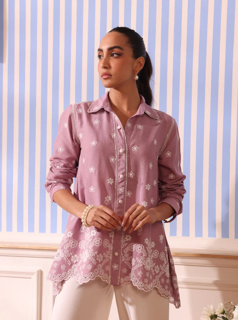 Clement Lilac Linen Shirt & Saelys Pant Set