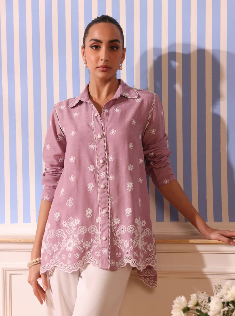 Clement Lilac Linen Shirt & Saelys Pant Set
