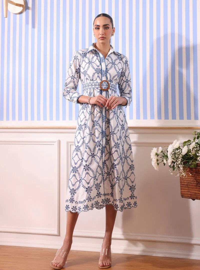 Astrid White Cotton Dress