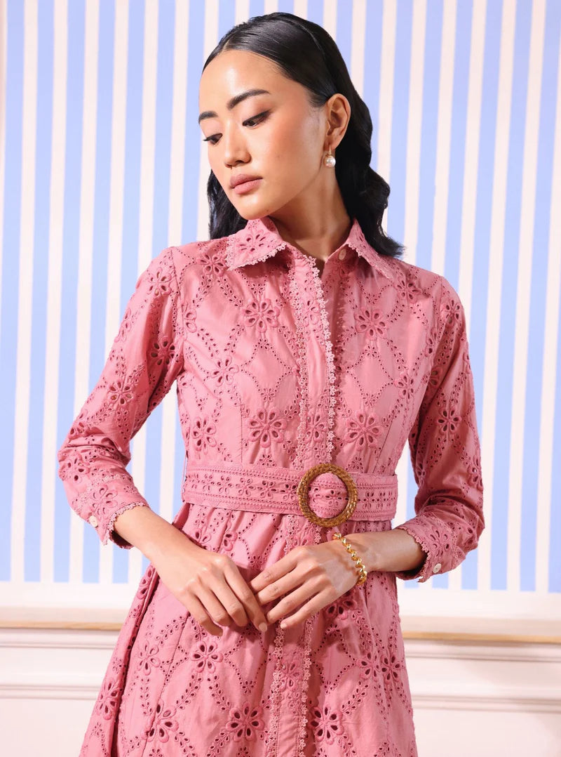 Cotton Astrid Salmon Pink Dress