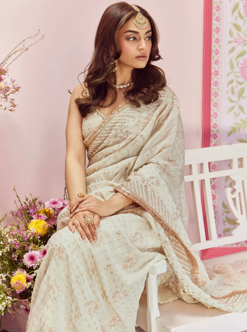 Banarsi lagan Off White Saree