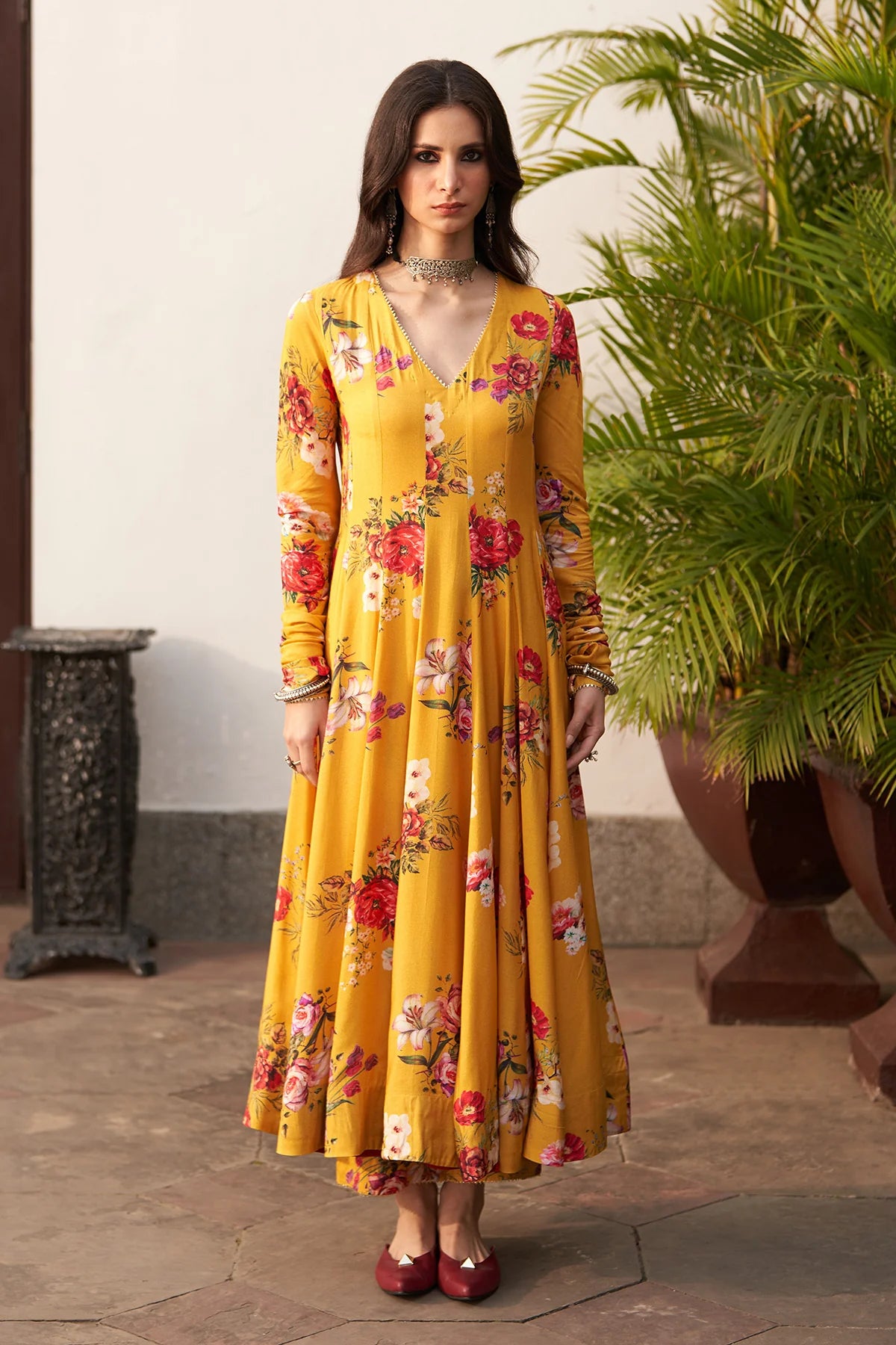 Bagh Vol 2 Chandani Floral Mustard Anarkali Set