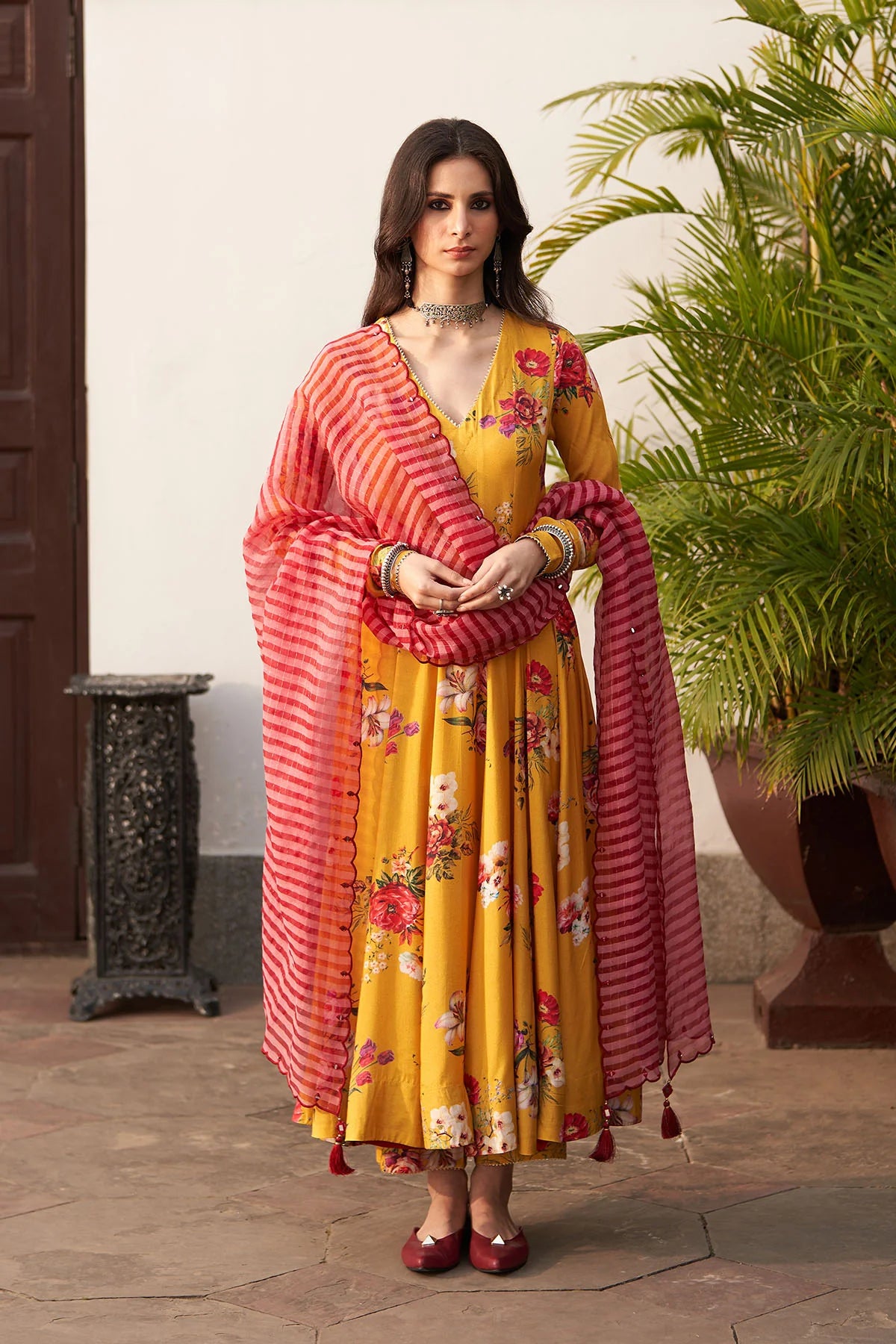Bagh Vol 2 Chandani Floral Mustard Anarkali Set