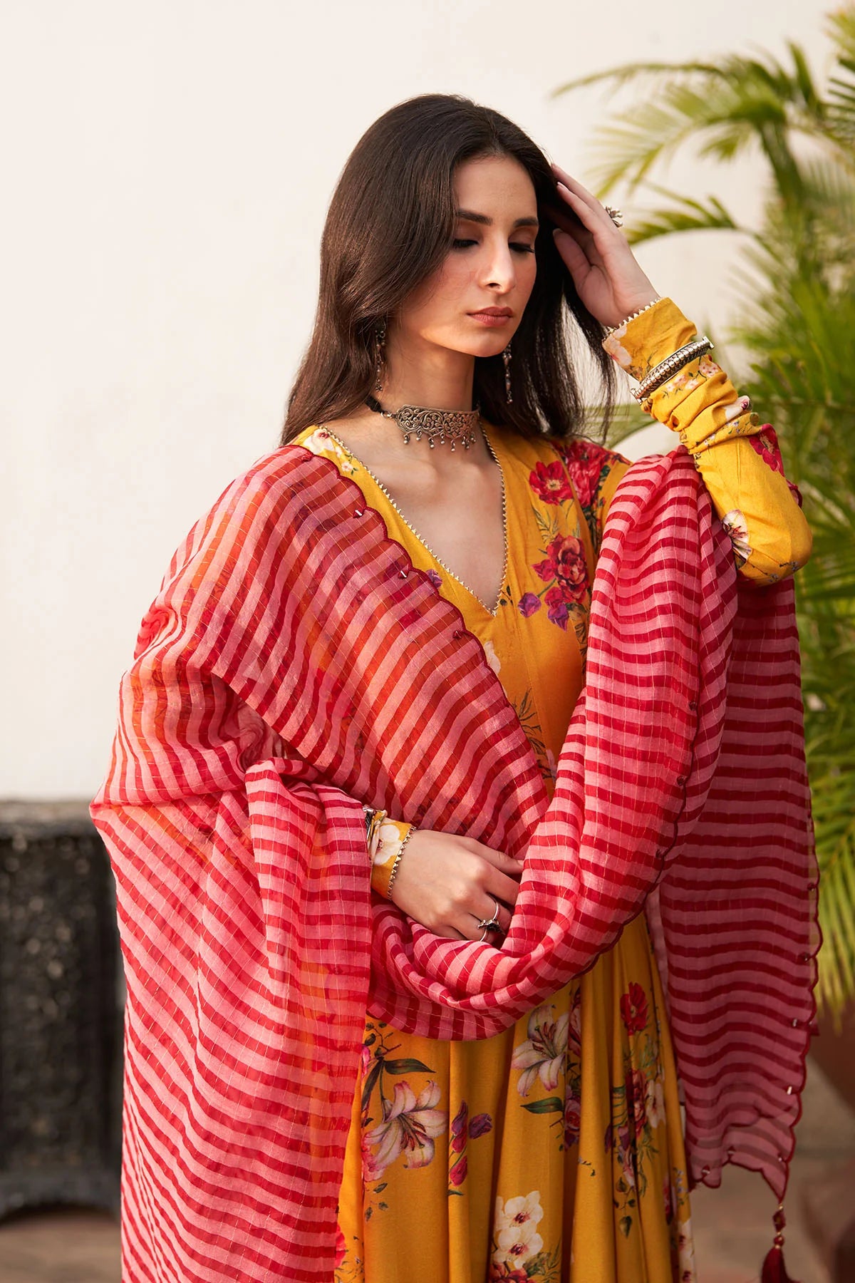 Bagh Vol 2 Chandani Floral Mustard Anarkali Set