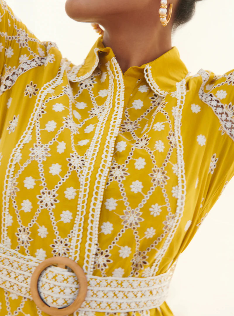 Cotton Periwinkle Yellow Dress