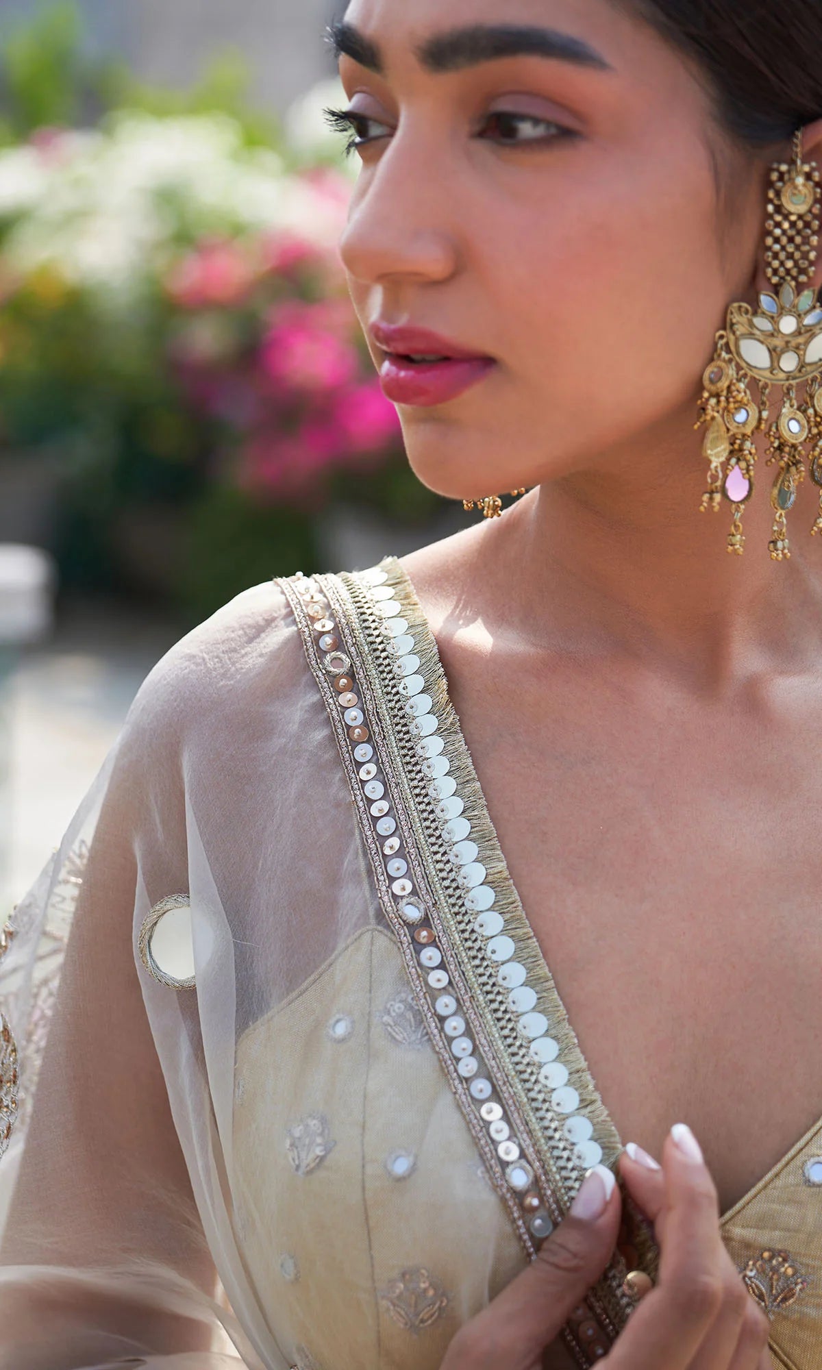 Boond Vol. 2 Off White Lehenga With Gold Strap Blouse And Dupatta ( Set Of 3)